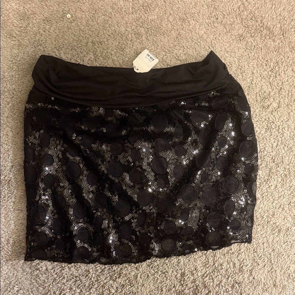 Dollcake Black Sequin Mini Skirt